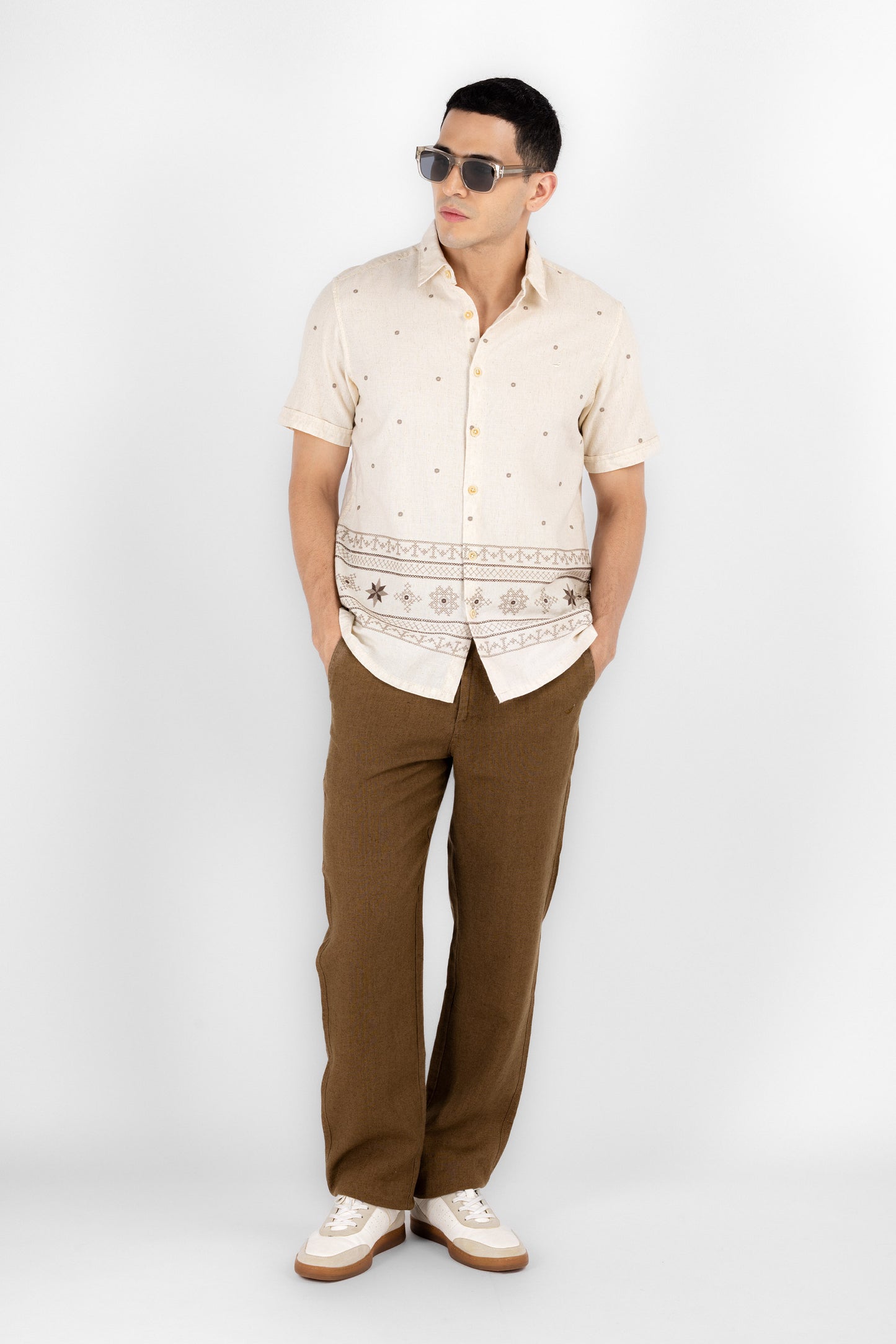 Natural Artisan Border Shirt