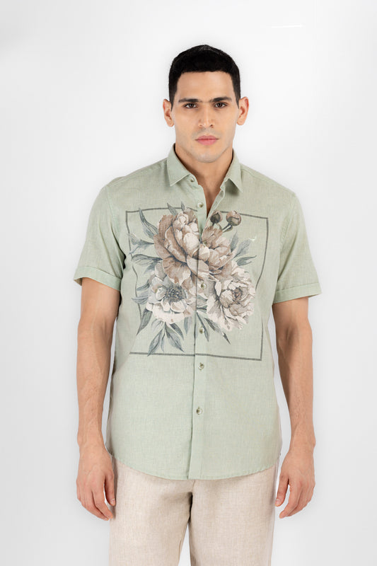 Botanical Tile Print Shirt