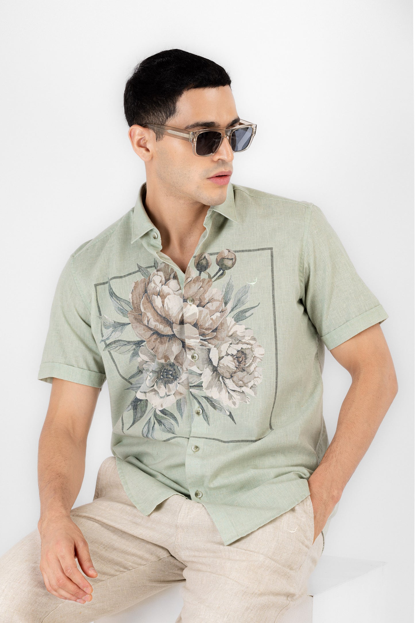Botanical Tile Print Shirt