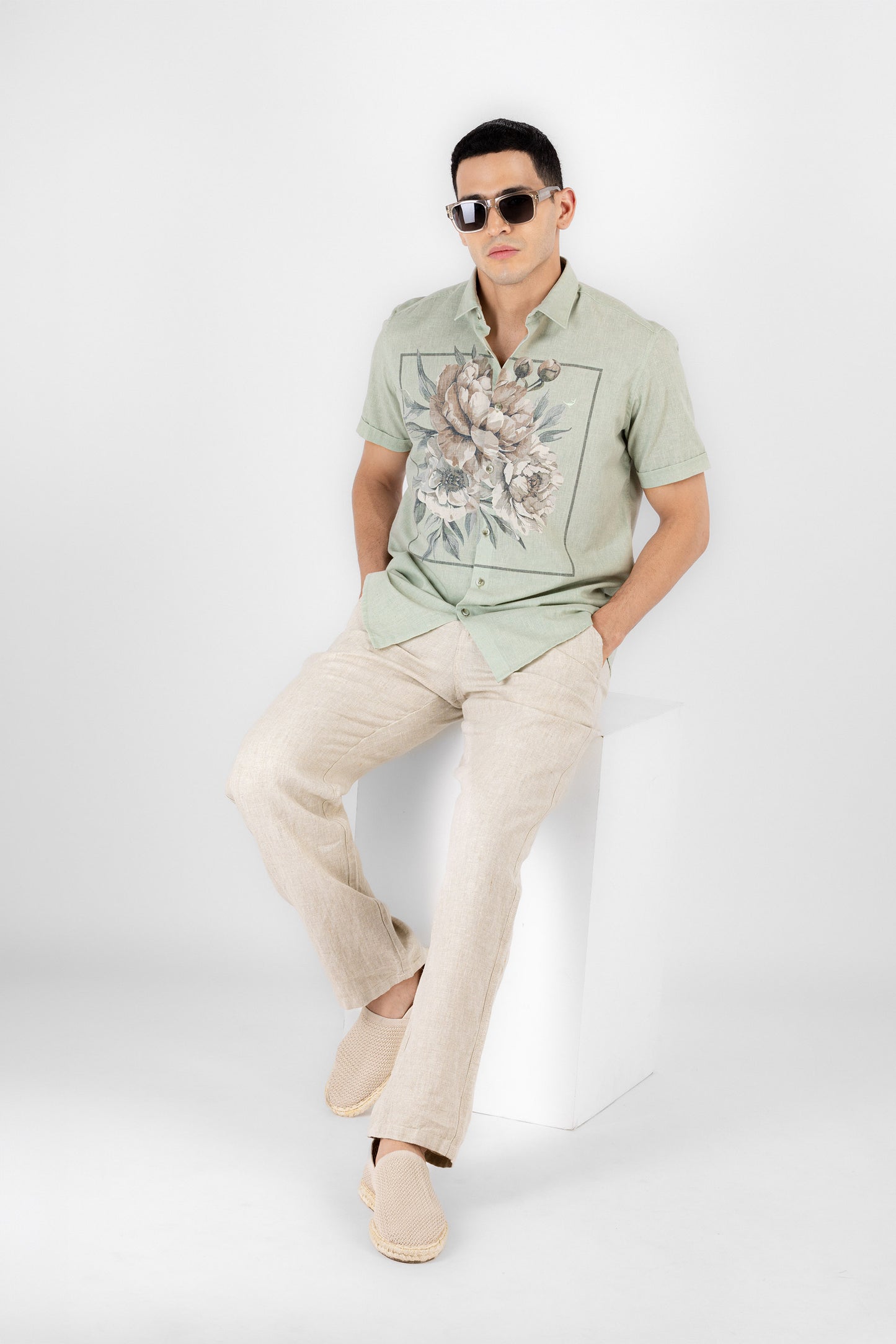 Botanical Tile Print Shirt