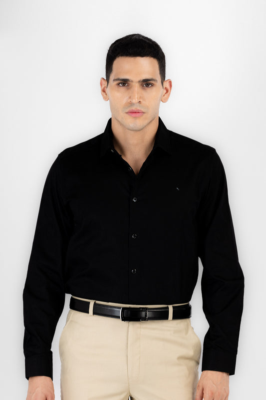 Crisp Black Jaquard Shirt