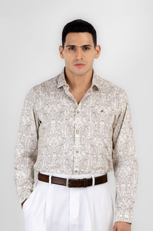 Paisley Printed Satin Shirt
