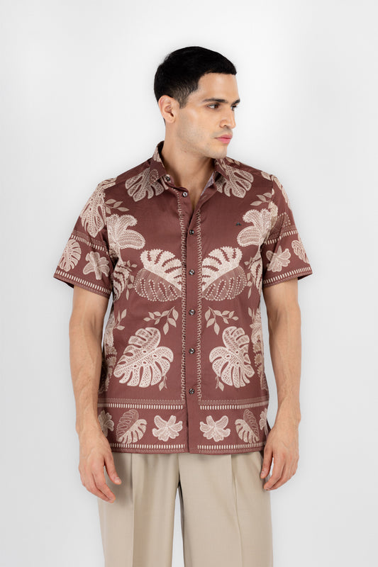 Botanical Placement Print Shirt