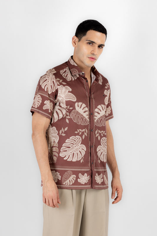 Botanical Placement Print Shirt